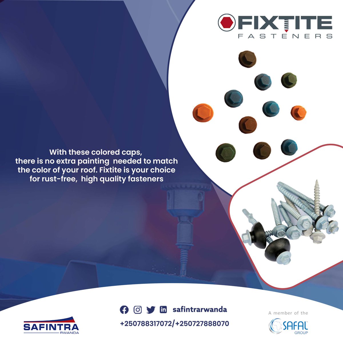 Fixtite is the most durable fasterner available in the market. 

#Safintrarwanda #Buildingsolution #Memberofsafalgroup #Trustedpartener #Constructionmaterial