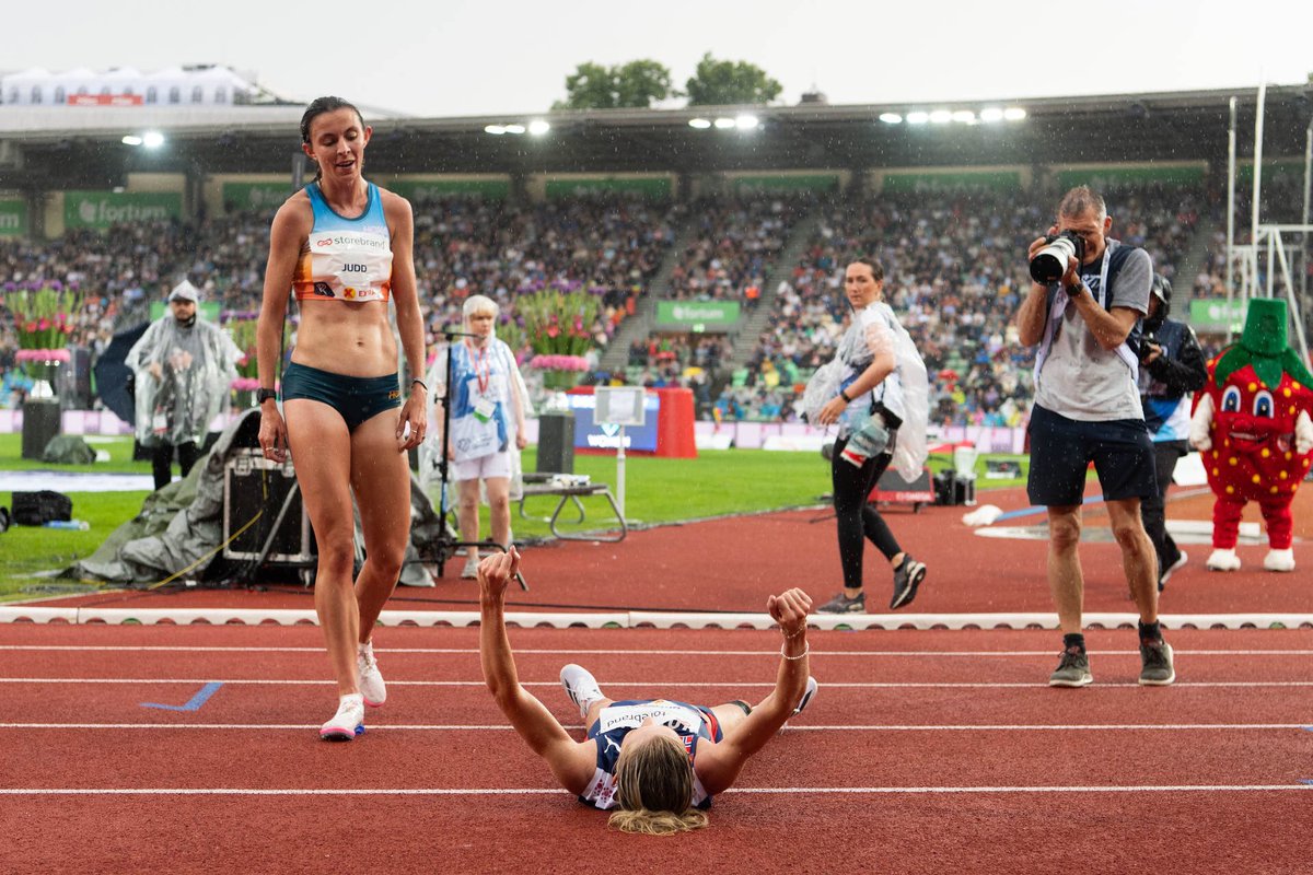 Picture Highlights <a href="/BislettGames/">Bislett Games</a> 2022. That feeling. When <a href="/KarolineBGrvdal/">Karoline Bjerkeli Grøvdal</a> know she is the new national record holder at 5000m, improving Ingrid Kristiansens former WR, running 14:31.07. Photo: <a href="/bildbyran/">Bildbyrån</a>  <a href="/Diamond_League/">Wanda Diamond League</a>