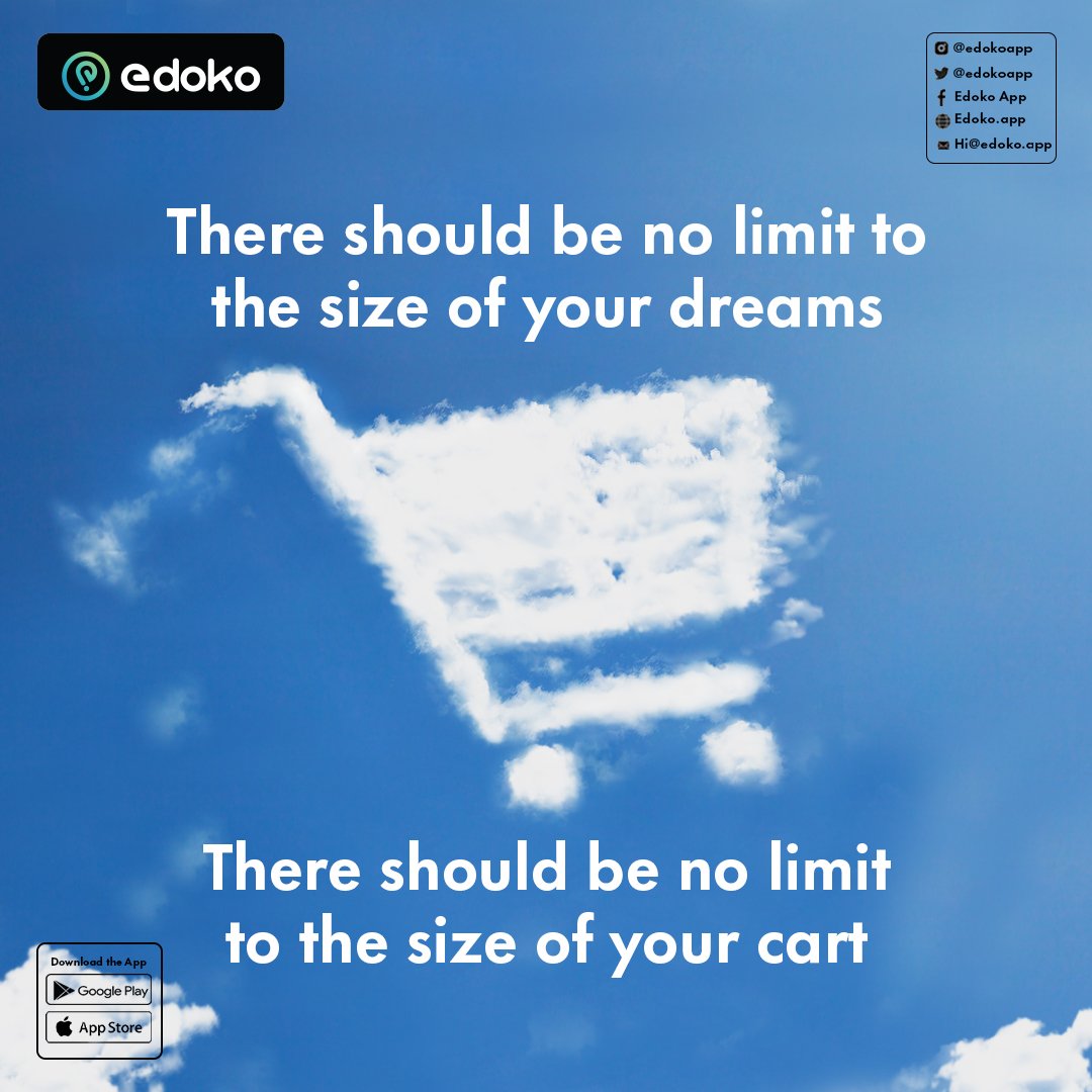 edokoapp's tweet photo. All your dreams are valid and should not be limited.

Explore the easy and secure way to shop from your favourite stores abroad, without Dollar restrictions on the Edoko app. 

Download the Edoko app.

#EdokoApp #MondayMotivation https://t.co/XrxylJAhKe