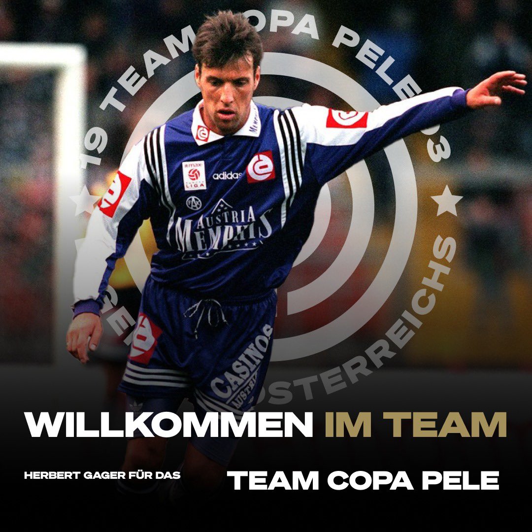 TeamCopaPele's tweet photo. BREAKING NEWS 

Das Team Copa Pele sichert sich ab sofort die Dienste von Herbert Gager. Der vierfache Teamspieler soll künftig die Defensive verstärken. 

Wir sagen herzlich Willkommen im Team ����

#TeamCopaPele #EinfachLegendär https://t.co/yd8jGoV3xa