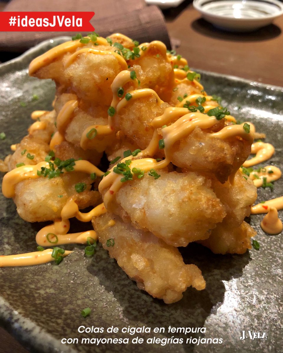 Hemos preparado un aperitivo de categoría.
Unas colas de cigala en tempura con mayonesa de alegrías riojanas. Dale un toque especial 🌶️ a tu salsa mayonesa añadiendo una alegría riojana. ¡Verás que cosa más rica!  

#cigalas #tempura #alegrias #JVela #AlegríasRiojanas #IdeasJVela