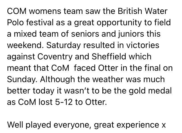 CoMWPC's tweet image. Reports from the Festival of Water Polo at the weekend. Silver medals 🥈for both teams in this end of season outdoor fun competition. Thanks to the organisers @BritishWPC @lidocheltenham and the coaches, tms, officials and mini bus drivers 👏