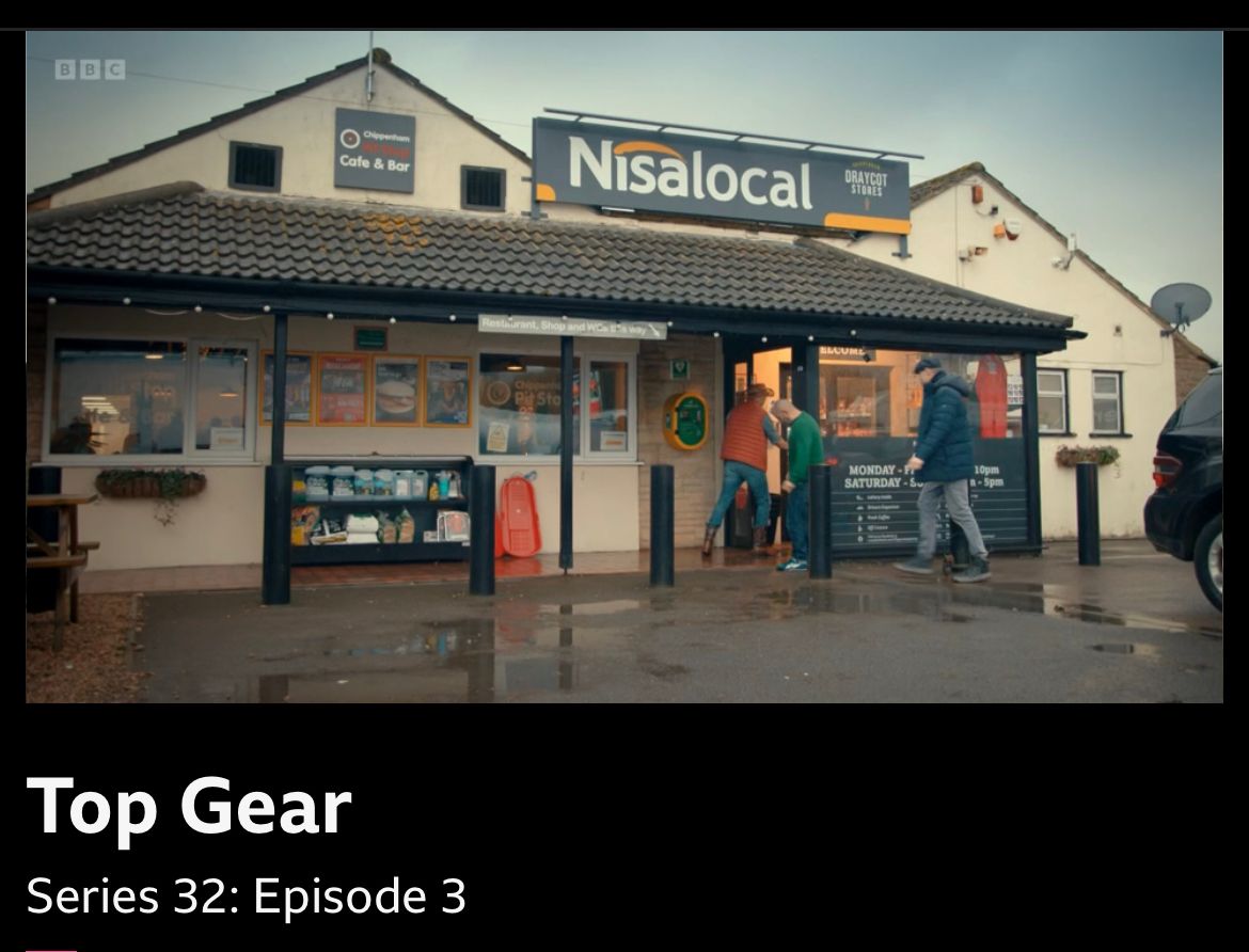 Who saw @BBC_TopGear last night? Brilliant to see the 'truckers' call in for their break at @jct17m4pitstop #ChippenhamPitStop who showed them how brilliant their @NisaLocally offer is for drivers! #truckers #notjustfortruckers 
@flintoff11 @paddymcguiness @harrismonkey