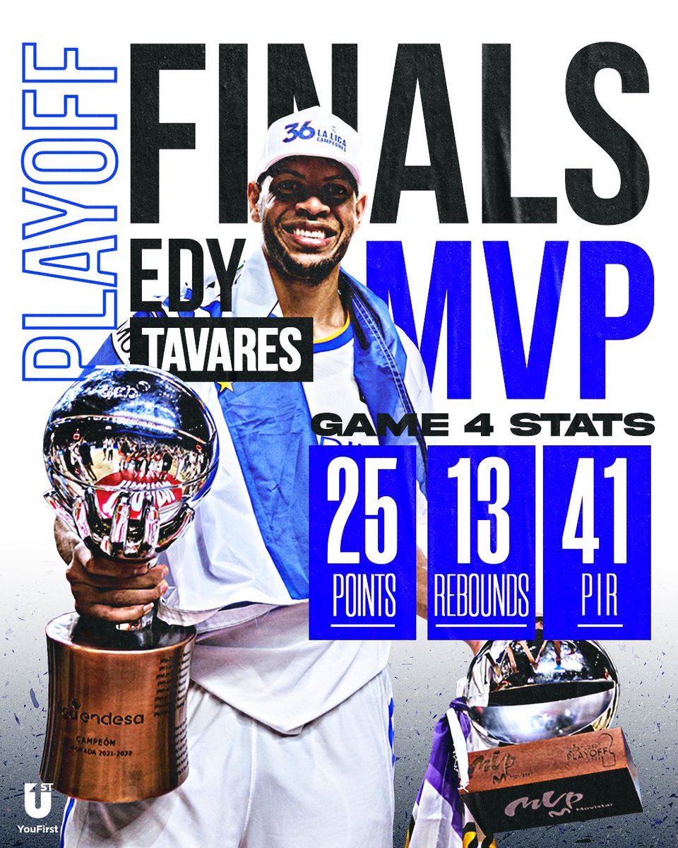 TeamYouFirst's tweet image. A performance that will go down in history to clinch the Liga Endesa title 🏆

Proud of you, Edy 👏🏼