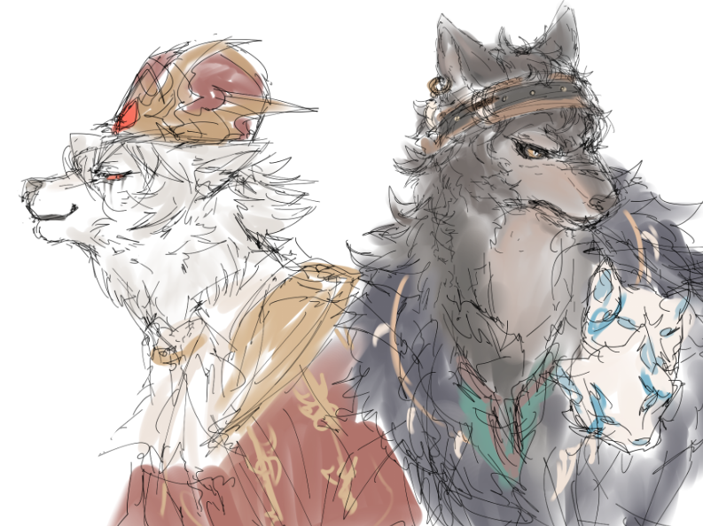 multiple boys furry 2boys white background sketch furry male wolf boy  illustration images