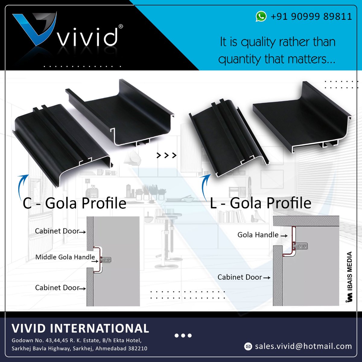 ibais_hardware's tweet photo. VIVID INTERNATIONAL (AHMEDABAD)
For enquiry via WhatsApp click:
https://t.co/NsCuholmk9
Helpline No: - 90999 89811
#aluminiumprofile #profilehandle #kitchenhandle #kitchenaccessories #Modularhome #cabinetfittings #hardware #furniturefittings
#kitchenfurniture
.
@IBAISMEDIA https://t.co/TFMlnMDUsg