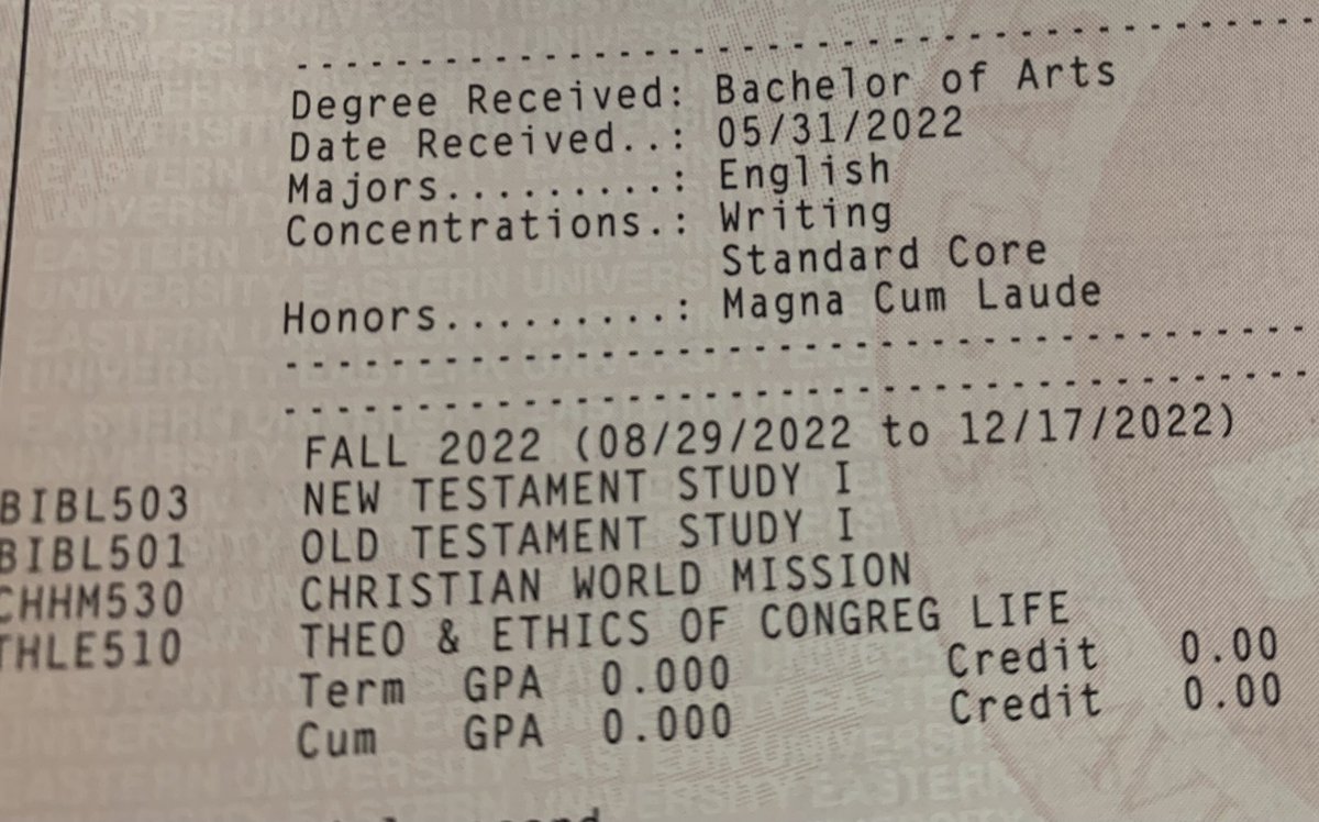MLMwrites's tweet photo. It was announced at graduation that I graduated w/ Cum Laude honors but I received my final transcripts this weekend and I actually graduated w/ Magna Cum Laude honors! Hard work pays off! https://t.co/JjaZa73N6C