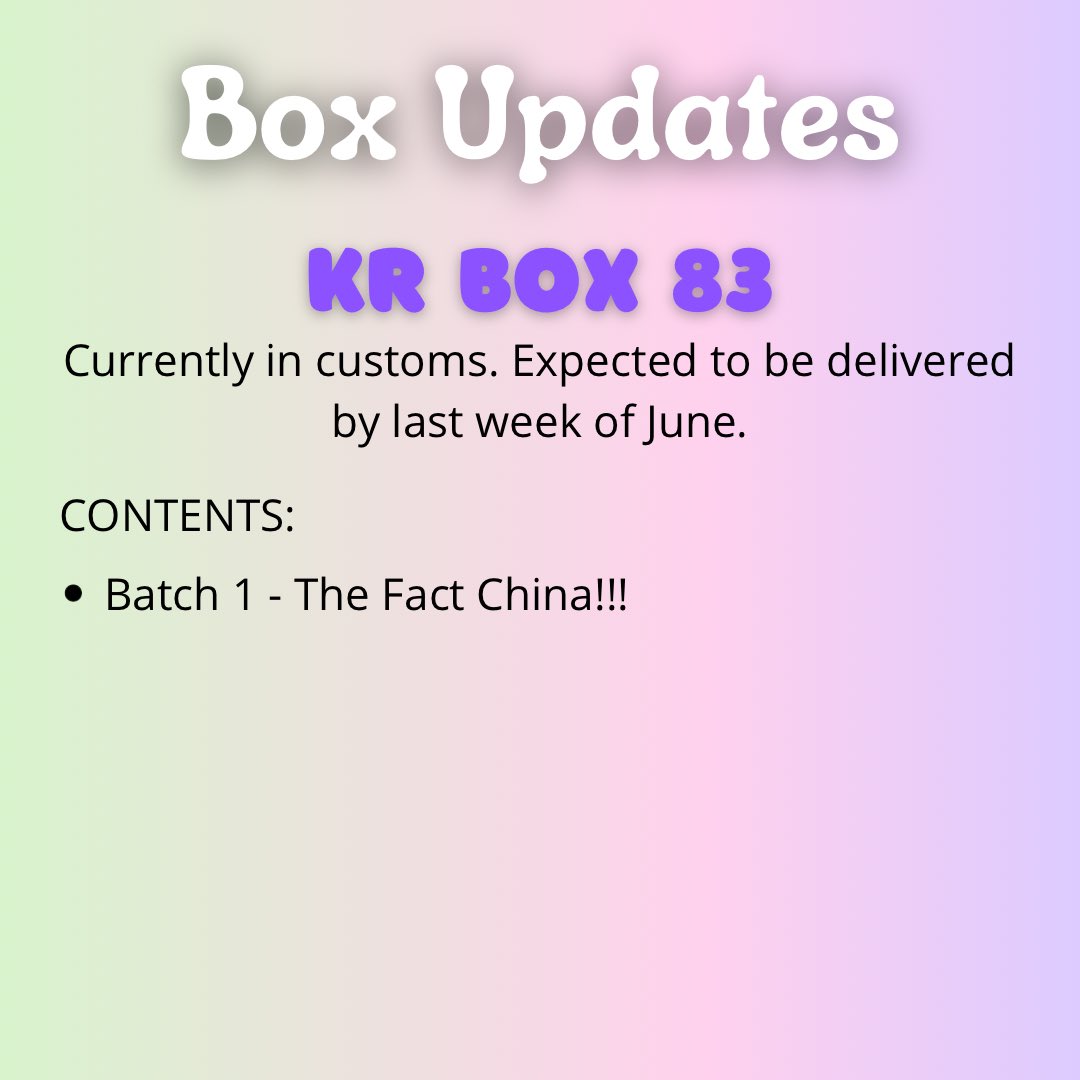 TheAhjummaShop's tweet photo. 📦KR & JP BOX UPDATES📦
Please read everything.
#TheAhjummaShop
#TASBoxUpdates
#TASUpdates https://t.co/kboCDgPD9d