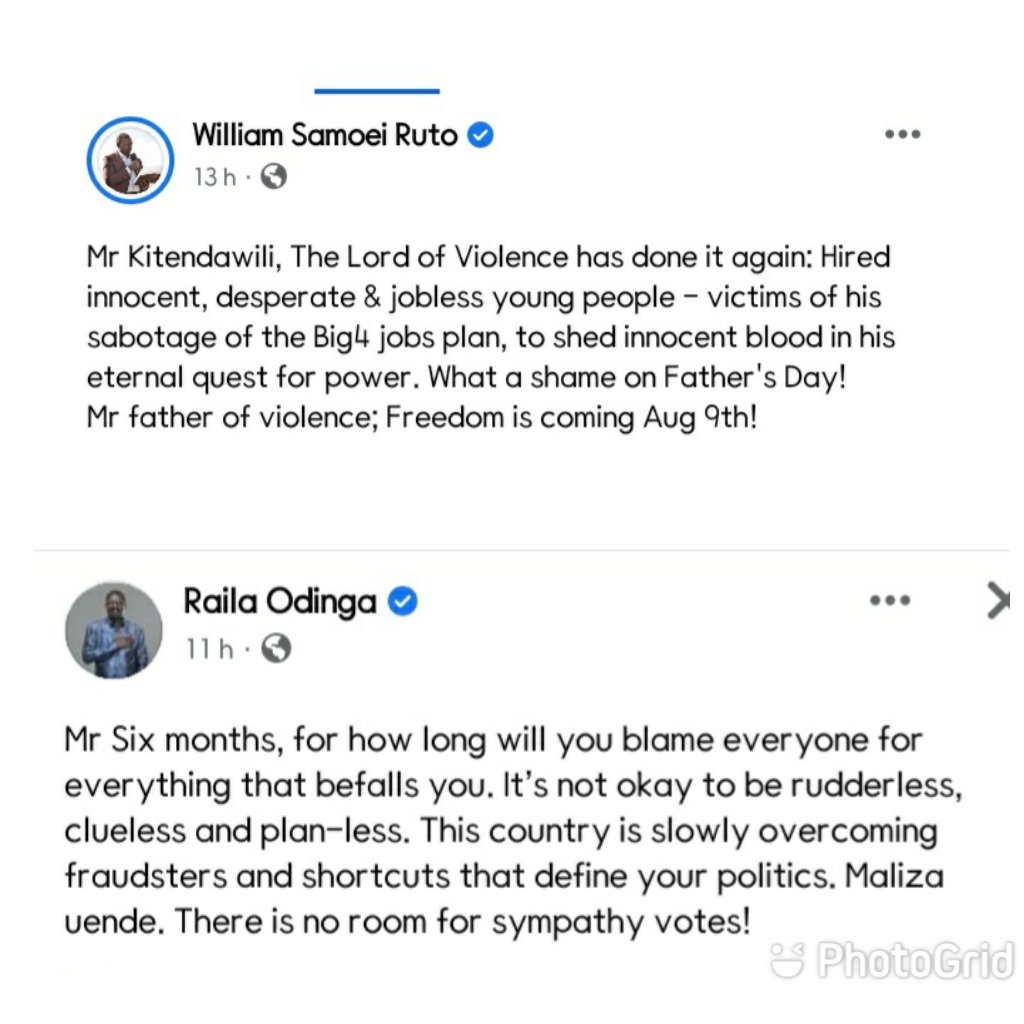 I read these two posts this morning with a heavy heart. The comments section makes me a worried Kenyan. We are simply getting ready for a war not elections😭😭