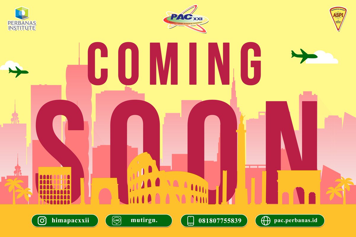 HIMA_PACXXII's tweet photo. ✨COMING SOON✨
Perbanas Institute Accounting Competition (PAC) XXII🥁
Don't miss it‼️ https://t.co/mGKLMTJOhZ