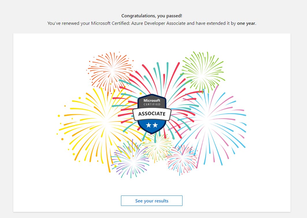 JustXing's tweet image. Renewed this one another year!! #AZ204 #AzureDeveloperAssociate #Microsoft #Azure