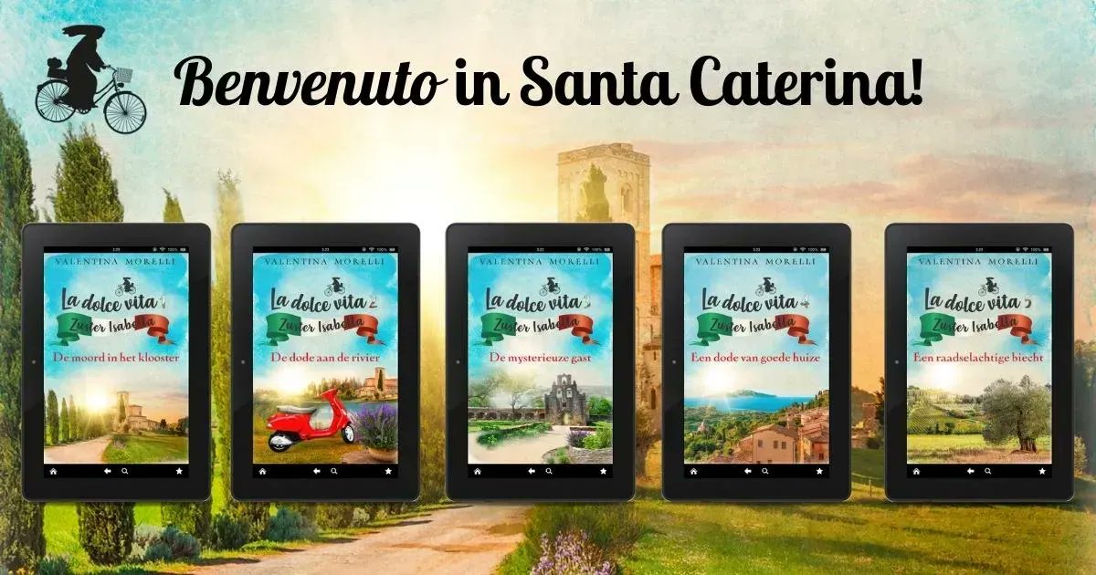De 'La dolce vita'-serie is een heerlijke cosy crime geschreven door Valentina Morelli waarin je meegenomen wordt naar een pittoresk dorpje in het hart van Toscane. ☀️ Nu verkrijgbaar als e-book voor een klein prijsje en te luisteren als audioboek! > buff.ly/3NRXVTD
