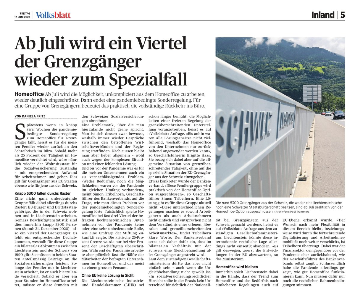 Ab und zu im Homeoffice? Für viele Grenzgänger ist das ab Juli leider keine Option mehr. Offenbar konnte keine Lösung mit der Schweiz gefunden werden. Punkto Standortattraktivität definitiv ein Minuspunkt.