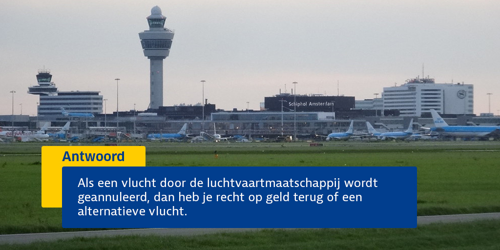 ANWB's tweet photo. Ik vertrek binnenkort op vakantie vanaf Schiphol. Wat als mijn vlucht niet doorgaat omdat de luchthaven vluchten gaat schrappen? https://t.co/VAByzRv2Fs https://t.co/UWehPnV7ed