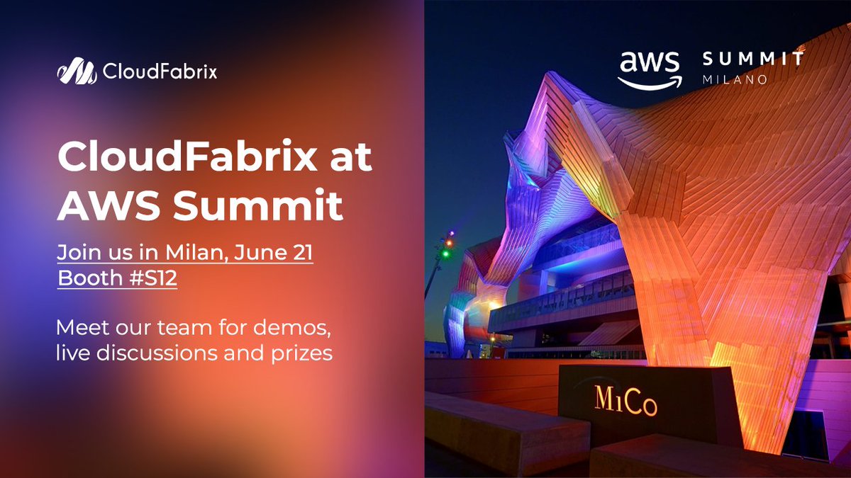 TheFabrixAI's tweet image. @CloudFabrix is excited to be one of the sponsors of #AWSSummit, Milano. Give us a visit at booth #S12 to learn how to begin your autonomous enterprise journey.
@AWS_Partners #AWSPartners #APNproud #AutonomousEnterprise