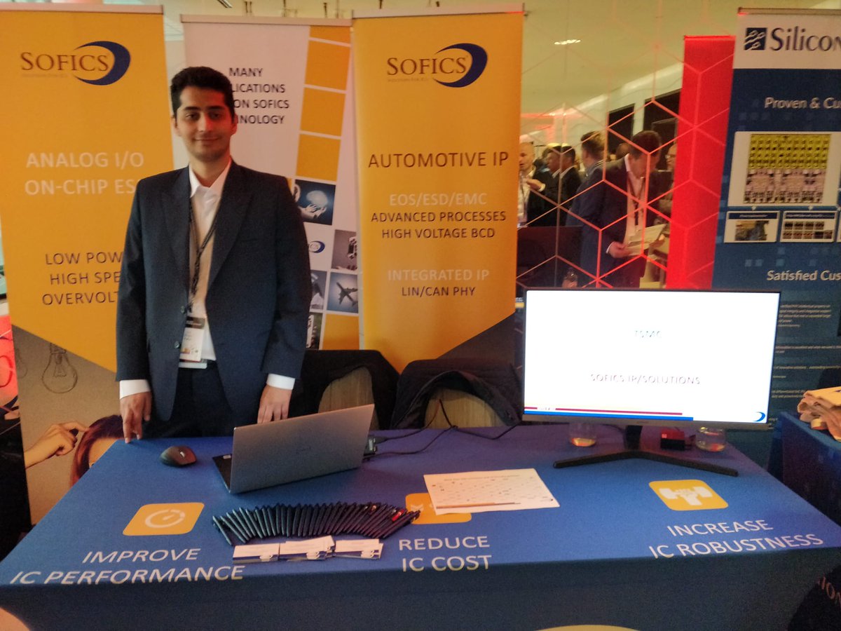 Sofics_team's tweet photo. Come meet us today @ TSMC Symposium Amsterdam! 🙋‍♀️ 🙋‍♂️

@KeppensBart, @KoenVerhaege and Ehsan Fallah are more than happy to talk to you about customized ESD protection, analog &amp; digital I/Os and GPIO libraries as a solution to your needs! https://t.co/QINTKIht8c