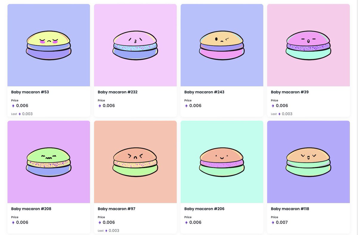 aesthetiii's tweet photo. ‼️There are 🔥🔥 3 🔥🔥 Baby Macaron left at the price of 🧨 0.006 🧨 in the PRIMARY MARKET 🙀💜🤩🚀🌕 

👉 Buy 2 Baby Macaron 🍪🍪 + 💝 1 GIFT Baby Macaron 💝🍪

🌟 Floor price: 0.006 $ETH 💎 &amp; $Poly 🦄
🌟 Owners: 156
🌟 Sold: 233
🌟 T. Volume: 1.3 ETH

https://t.co/Y4TwmG4wHU https://t.co/5jQ06TarCZ
