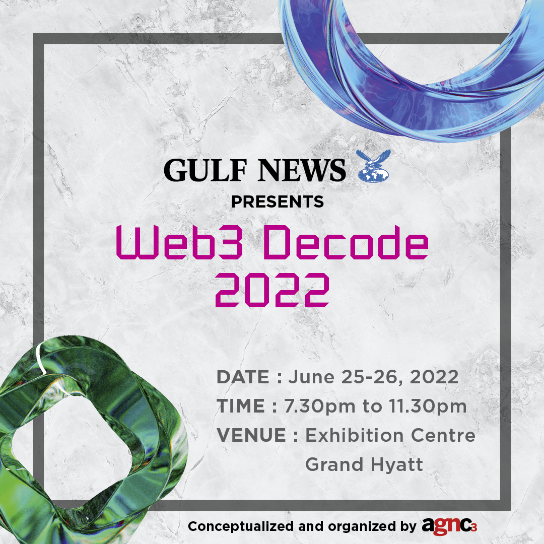 gulfnewsplus's tweet photo. Web3 has been the talk of the town and we are here to simplify it for you. Yes, your most trusted publishing house, Gulf News, hosts Web3 Decode conference in Dubai.
Register now on https://t.co/JHiTieBpcR
https://t.co/sSxB3X7qhm
#web3 #nft #metaverse #blockchain #crypto https://t.co/AyQEaUwid5
