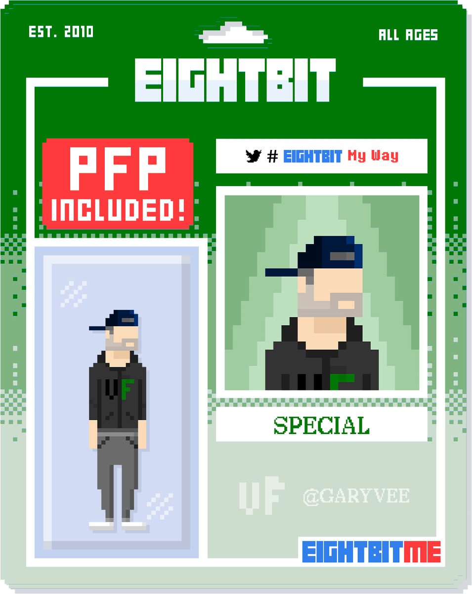 dbnin9's tweet photo. Made a special #EightBitMyWay bit for one of the
@eightbit VIP holders, Gary Vaynerchuk @garyvee π
@veefriends
#bitbybit https://t.co/LCh2hOMTLF