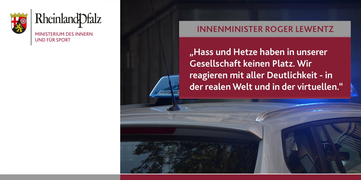 Seit heute Morgen um 6 Uhr finden unter der federführenden Koordination des <a href="/LKA_RLP/">Landeskriminalamt Rheinland-Pfalz</a>  bundesweit Durchsuchungen aufgrund von Hasskommentaren im Internet statt. Innenminister #Lewentz hatte beim LKA Rheinland-Pfalz Anfang Februar die Ermittlungsgruppe Hate Speech eingerichtet.