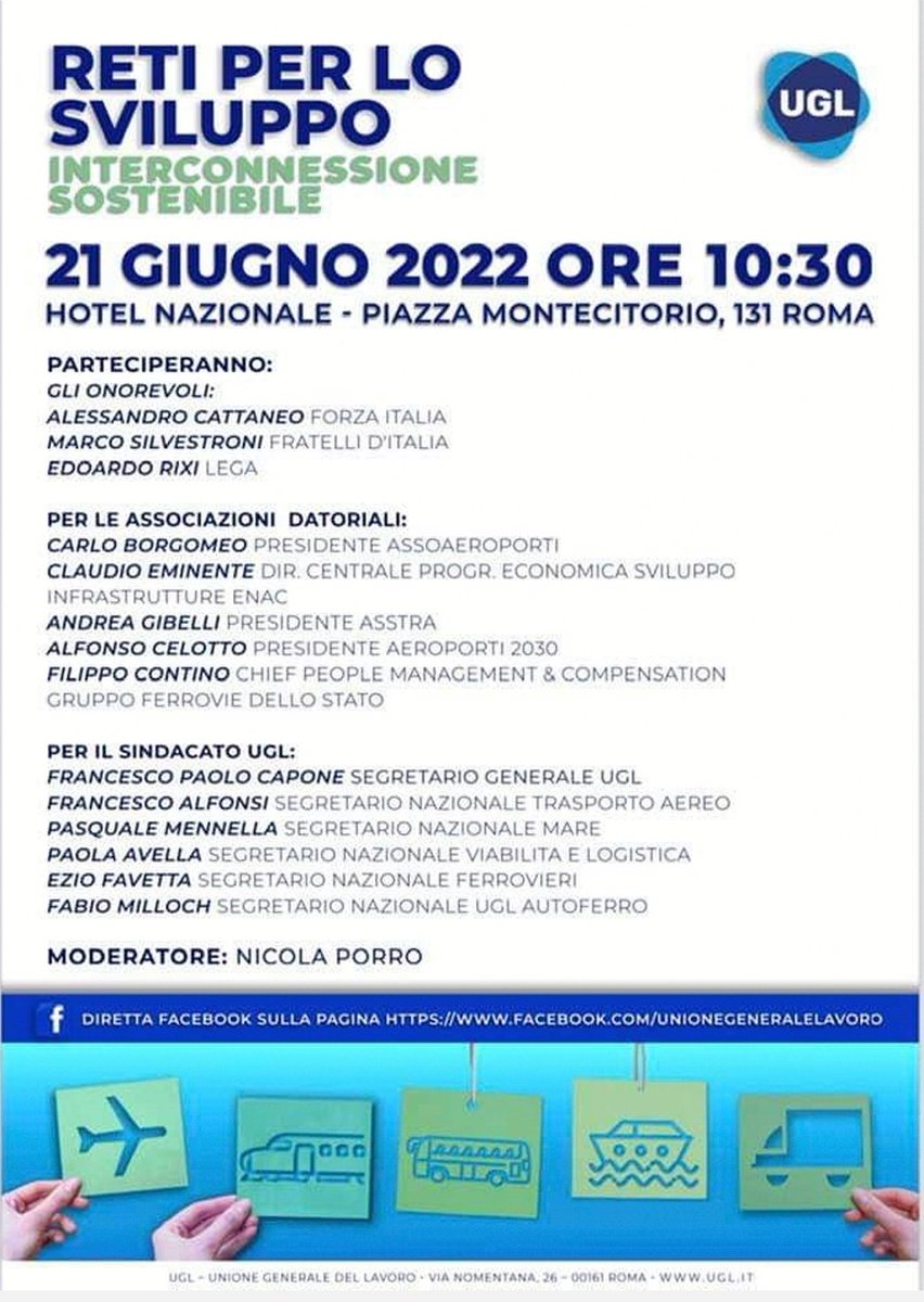 uglta's tweet photo. RETI PER LO SVILUPPO
21 GIUGNO 2022 ORE 10:30
@fpcapone @UGLConf @uglta https://t.co/Tbc4l3bDJE