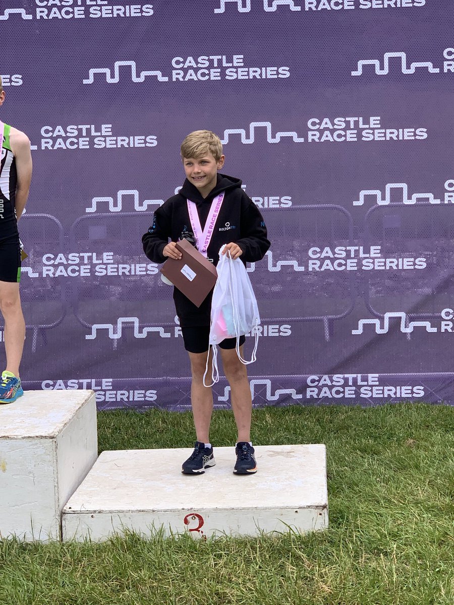 @StBartsCE @stbartscey5 
Nate did his 2nd Triathlon of the season yesterday at <a href="/CastleRaces/">Castle Race Series</a> which was his first open water swim race! He raced superbly well &amp; kept calm even when his bike chain came off &amp; sorted it himself going on to finish in 3rd place🥉
#podium 

@kidsracing