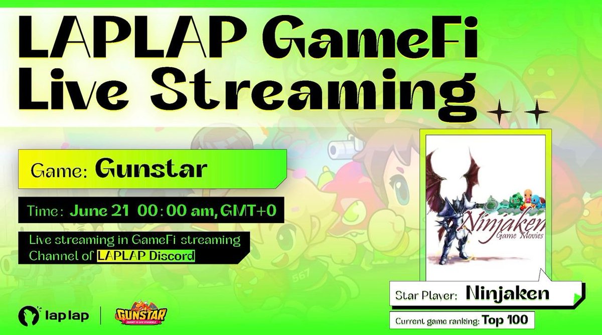 Tomorrow,our partner @laplap_io  and scholarship will hold a livestream to guide new players❤️and wait and see interesting things with  #Gunstar #Metaverse #RaidBoss  #PlayToEarn #FreeToPlay
🎮 play.gunstar.io
#Backers #Partners #Hashed #GuildFi #DaoMaker #Spark #Magnus