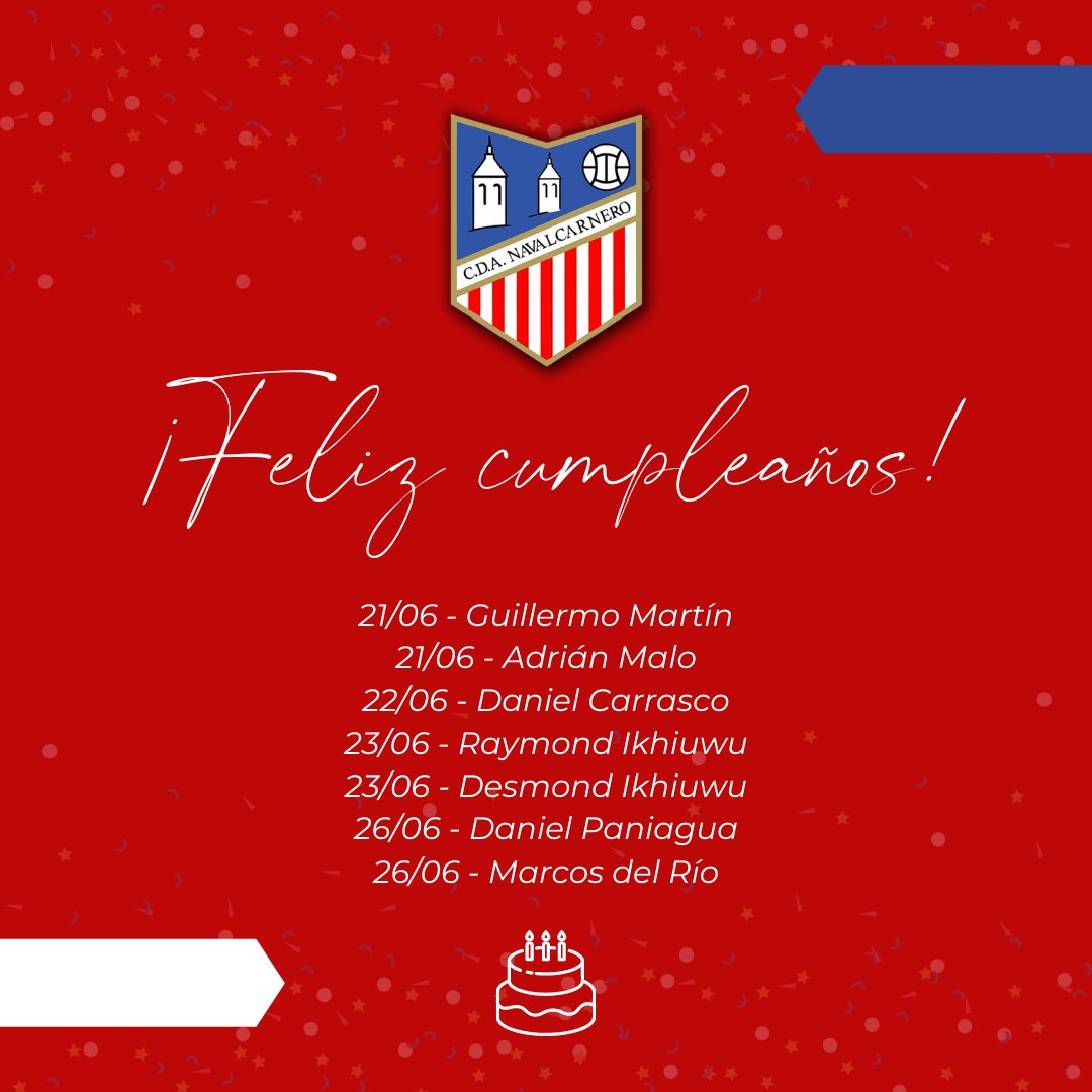 CanteraCdaNaval's tweet photo. Esta semana cumplen años lo siguientes jugadores de la #CanteraCDA  ¡Muchas felicidades para todos! 🎂 https://t.co/GFWzzT7rCk