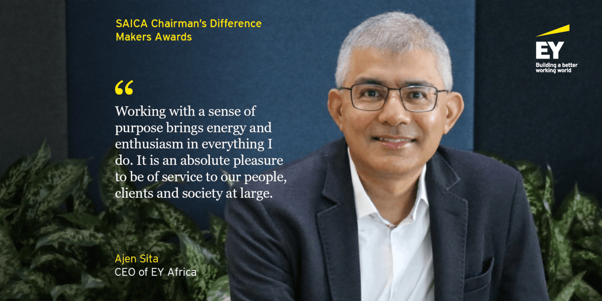EY Africa CEO, Ajen Sita on being awarded the Business Leader of the Year: "As a leader, you don’t look at anything selfishly for yourself or what's in it for you, but rather how it can be better for the people around you." 

More: spr.ly/6011z5OSc

#IamEY #SAICA