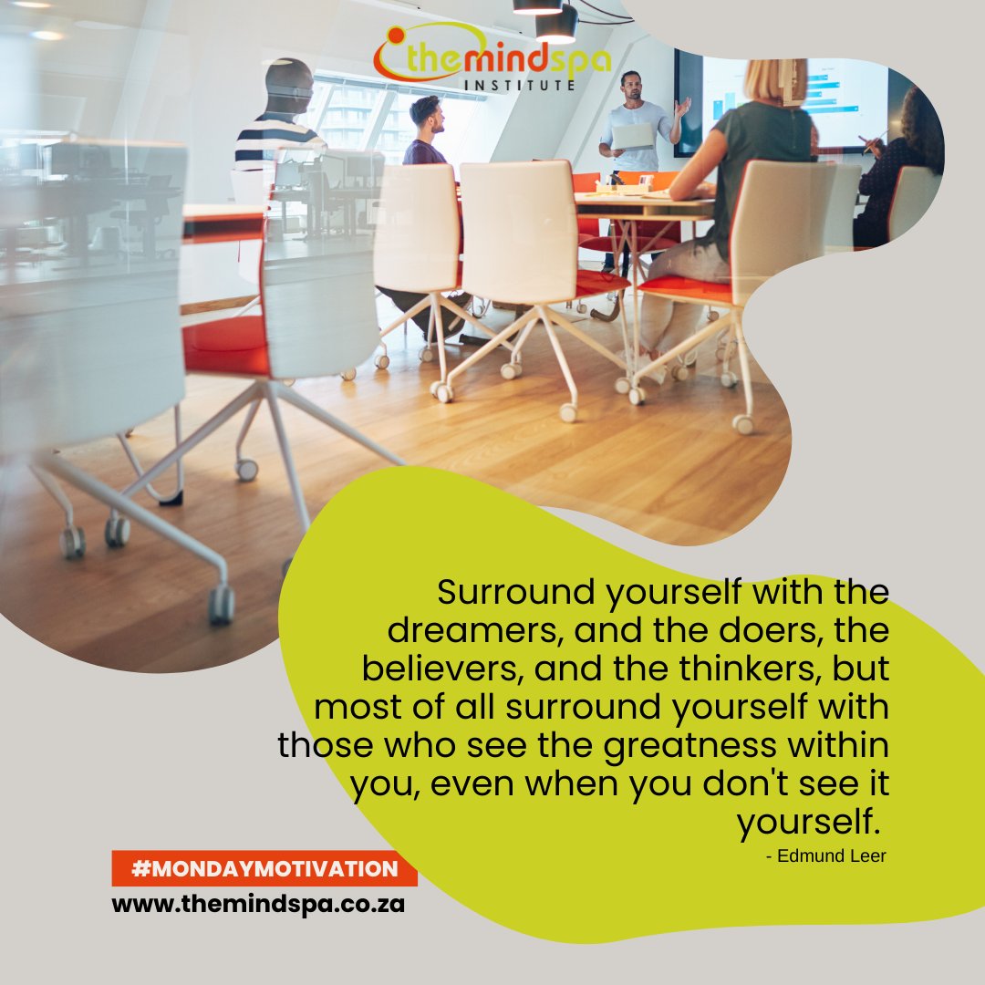 The_Mindspa's tweet photo. When you surround yourself with the right crowd, a crowd that builds you up instead of breaking you down, you will be amazed at what you can achieve. 
#MondayMotivation https://t.co/gF7z2Owpkf