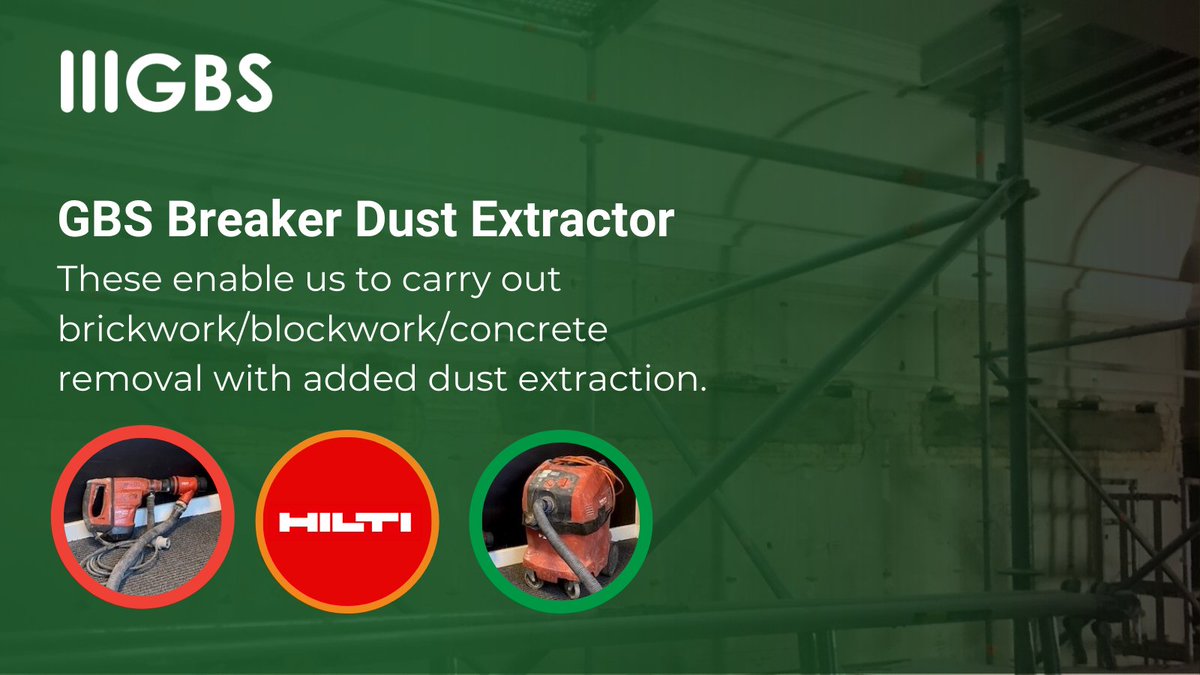 Dust Extraction 💨
These enable us to carry out brickwork/concrete removal with added dust extraction to reduce nuisance dust in our work areas to protect our operatives and other trades in the working area.
Get in touch for more info 👇
📞 01473 462432
💻 gbscontracts.co.uk
