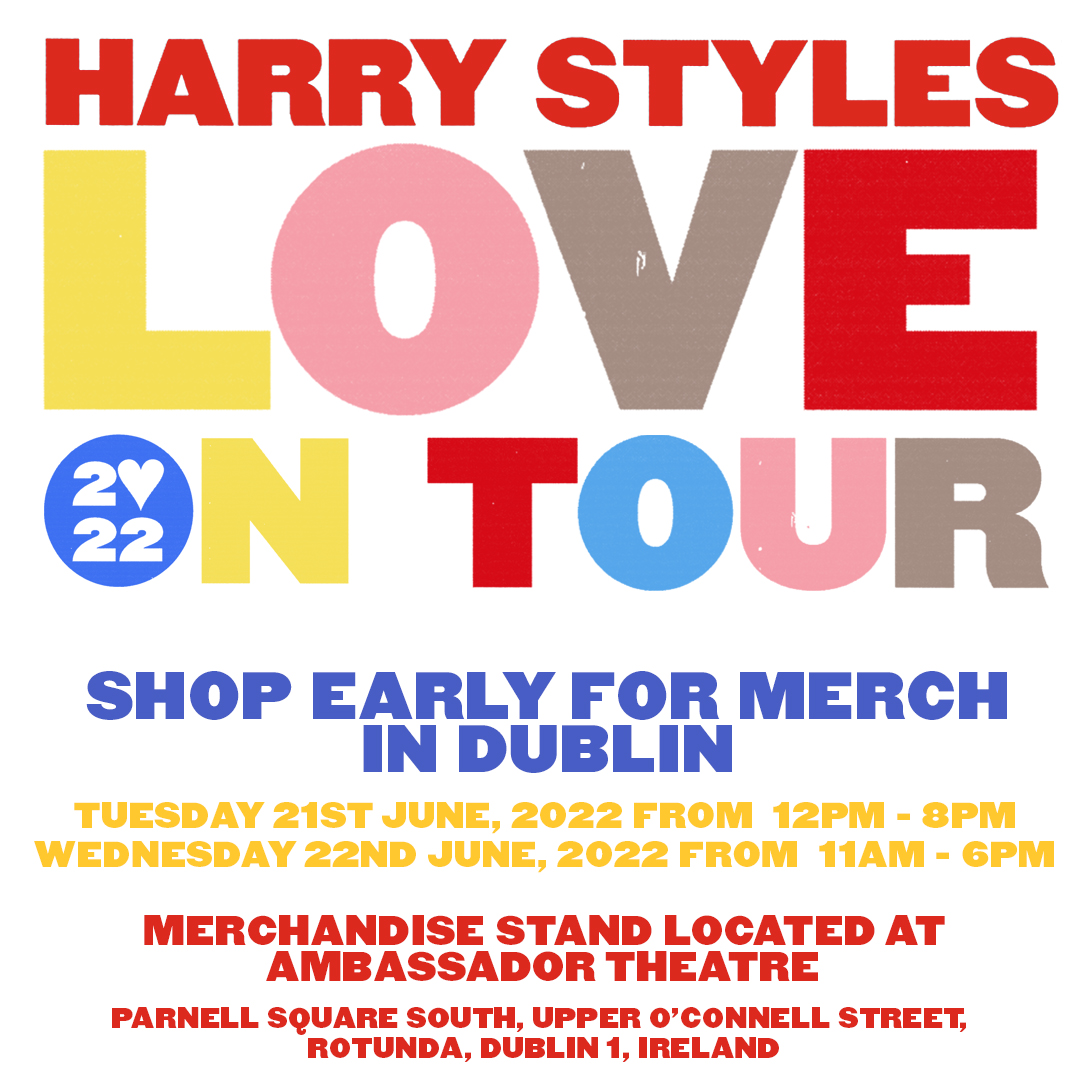 Love On Tour. Shop Merch Early. 
Tuesday, 21st June, and Wednesday, 22nd June, at Ambassador Theatre.