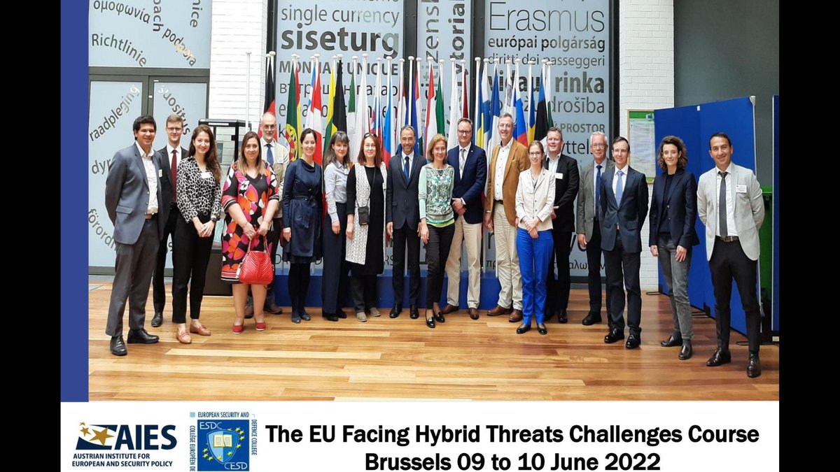 MZinkanell's tweet photo. AIES/#ESDC Course: 🇪🇺 Facing Hybrid Threats Challenges 💥

I was delighted to organise and moderate an extremely insightful 2-day expert course with the European Security and Defence College in Brussels, outlining tactics, strategies, and examples of #hybridthreats https://t.co/mo4VuYl3OQ