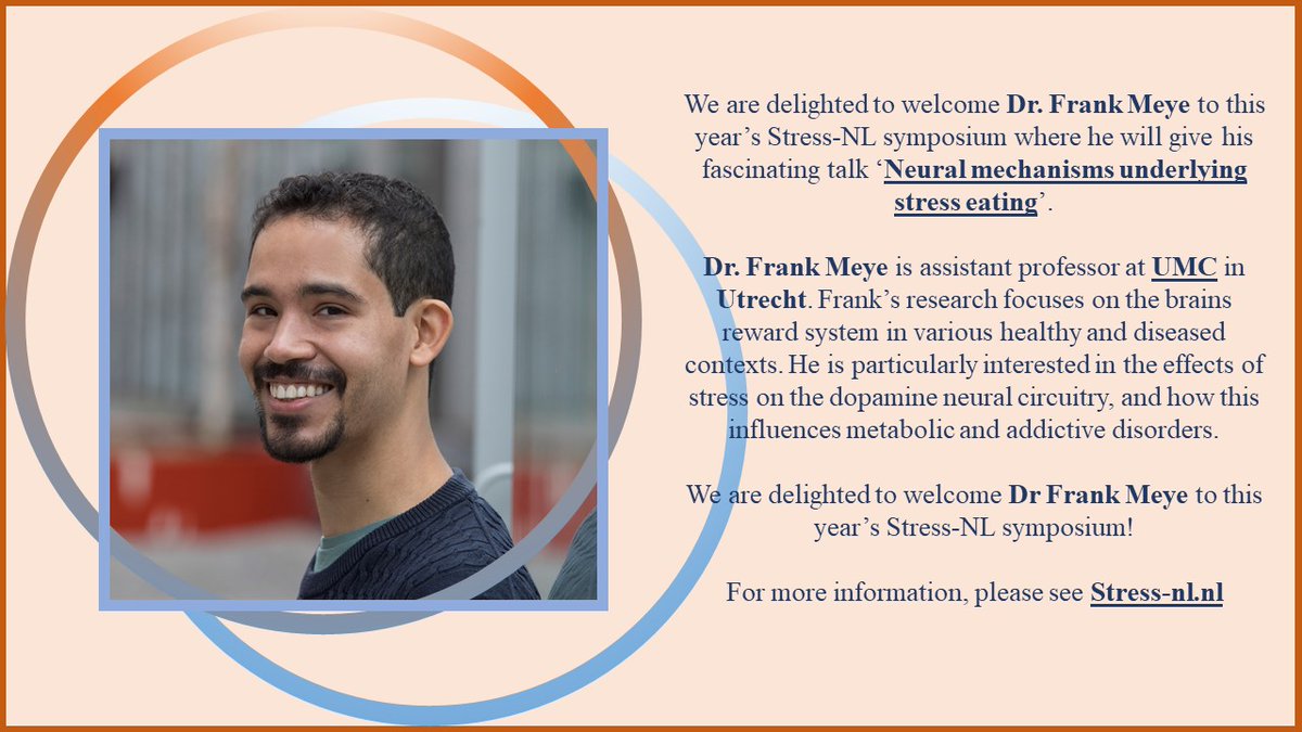Stress_NL's tweet photo. Kick starting our stellar speakers this week is Dr. Frank Meye @fjmeye presenting 'Neural mechanisms underlying stress eating' at the fast approaching @Stress_NL meeting. Register today at https://t.co/pUtlVhVG7J and 'for the love of science' activity! Its going to be inspiring🧠 https://t.co/EWGhXNWwGE