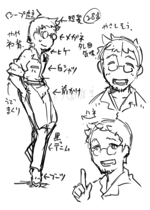 竿役ラフ 