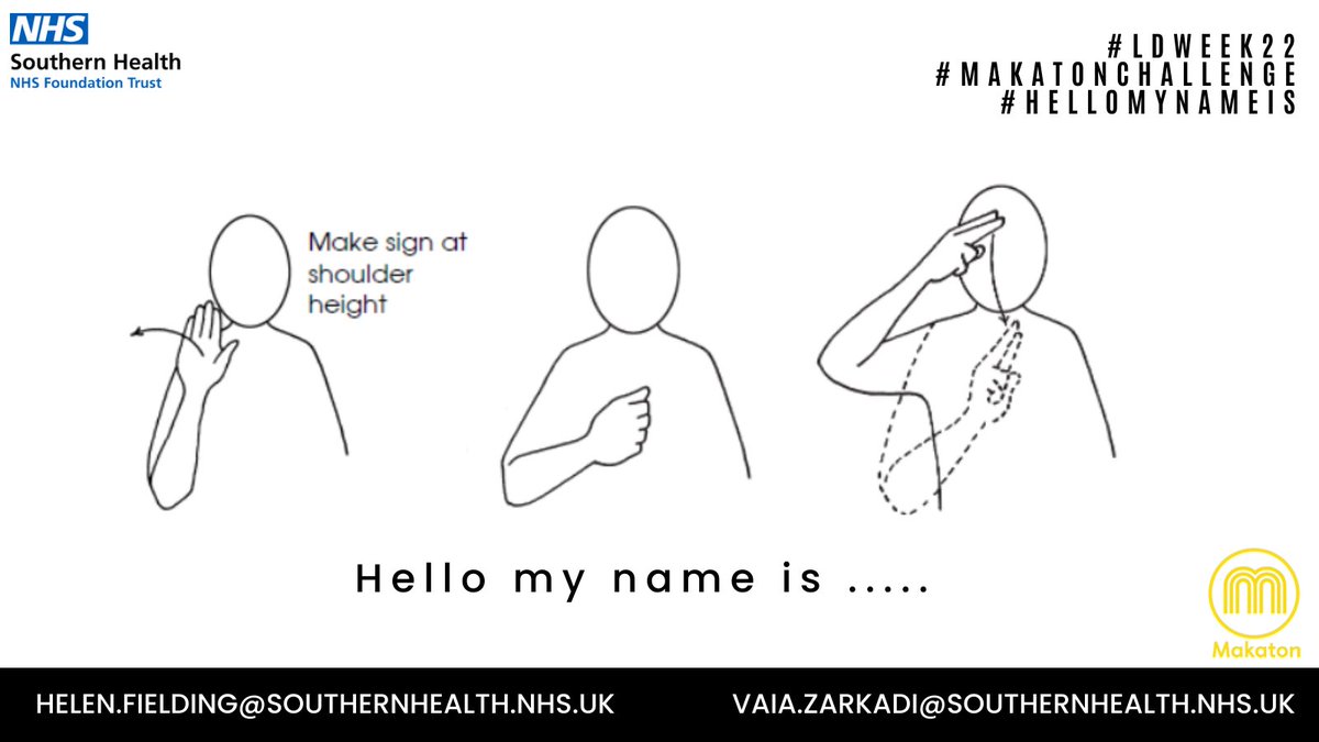 LDstrategichea1's tweet photo. Today we will be focusing on Makaton and Communication. As well as our workshops, we are running a #MakatonChallenge. We challenge you to sign your name, #HelloMyNameIs.
Keep an eye on our twitter for our team introducing themselves!
#LDWeek22 @Southern_NHSFT #LDWeekLivingLife https://t.co/mEQ0GKNmfq