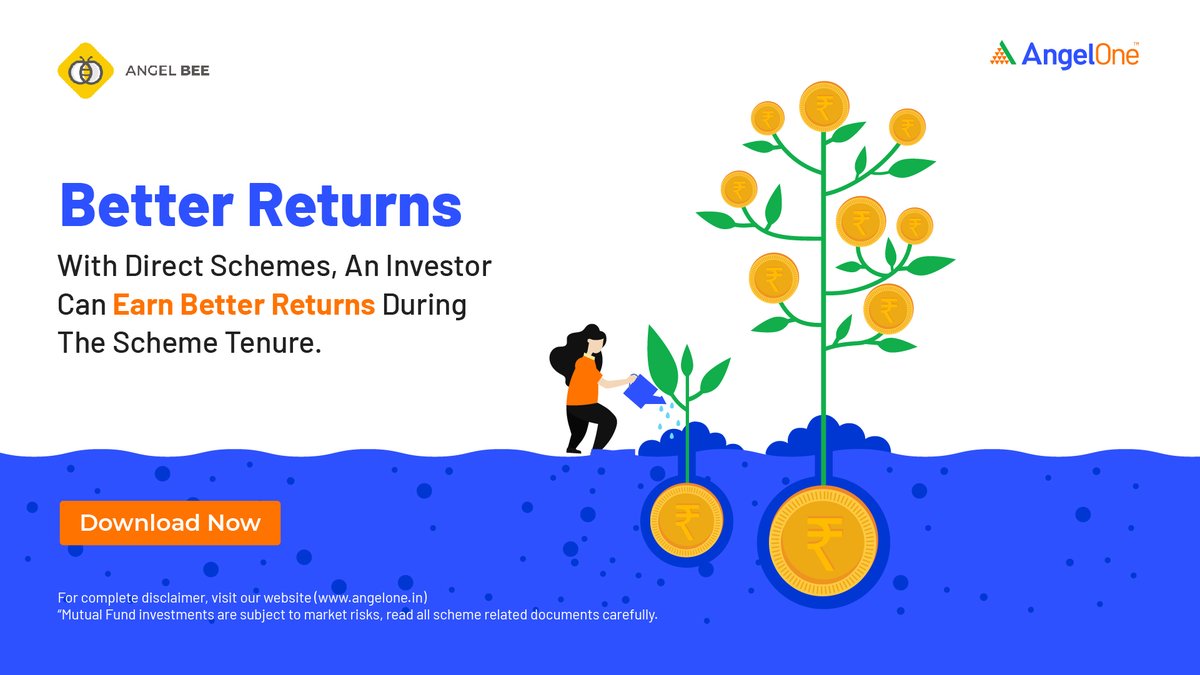 AngelOne's tweet photo. Now get better returns!
Start your investing with Angel Beeโs #DirectMutualFunds
#AngelOne #AngelOneForAll #Stocks #ShareMarket #Investment #Trading #FinancialPlanning #MutualFunds #AngelBee https://t.co/7ET6mnktOY