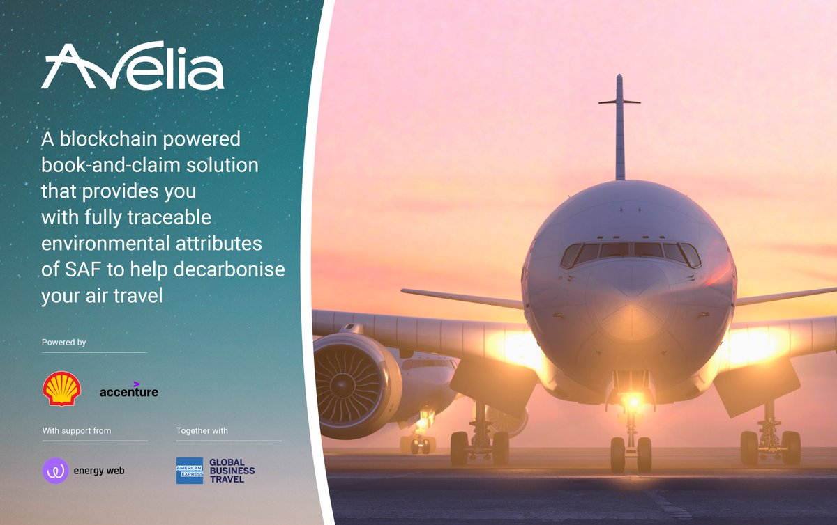 amexgbt's tweet photo. Today @amexgbt, @Shell and @Accenture have jointly announced the launch of Avelia - one of the world’s first blockchain-powered, sustainable aviation fuel book-and-claim solutions for #businesstravel. 

Find out more: https://t.co/3JP8XAouUK https://t.co/fzrAVBACFQ