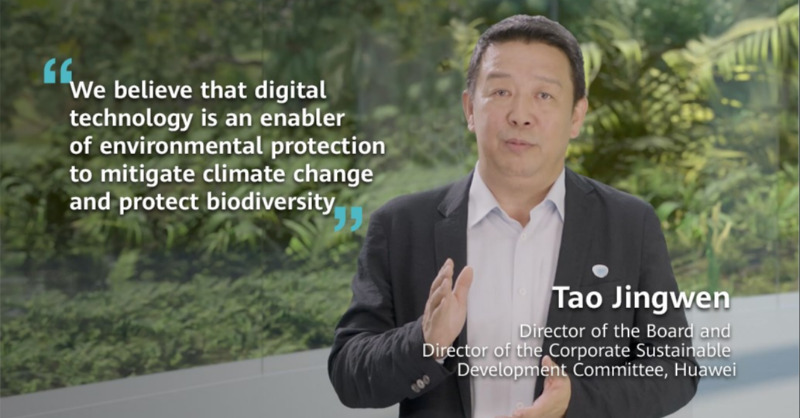 HUAWEI_TECH4ALL's tweet photo. #Huawei’s Tao Jingwen shares his thoughts on how digital technology is the catalyst for mitigating climate change & protecting biodiversity. #Tech4aBetterPlanet #Tech4Nature #TECH4ALL