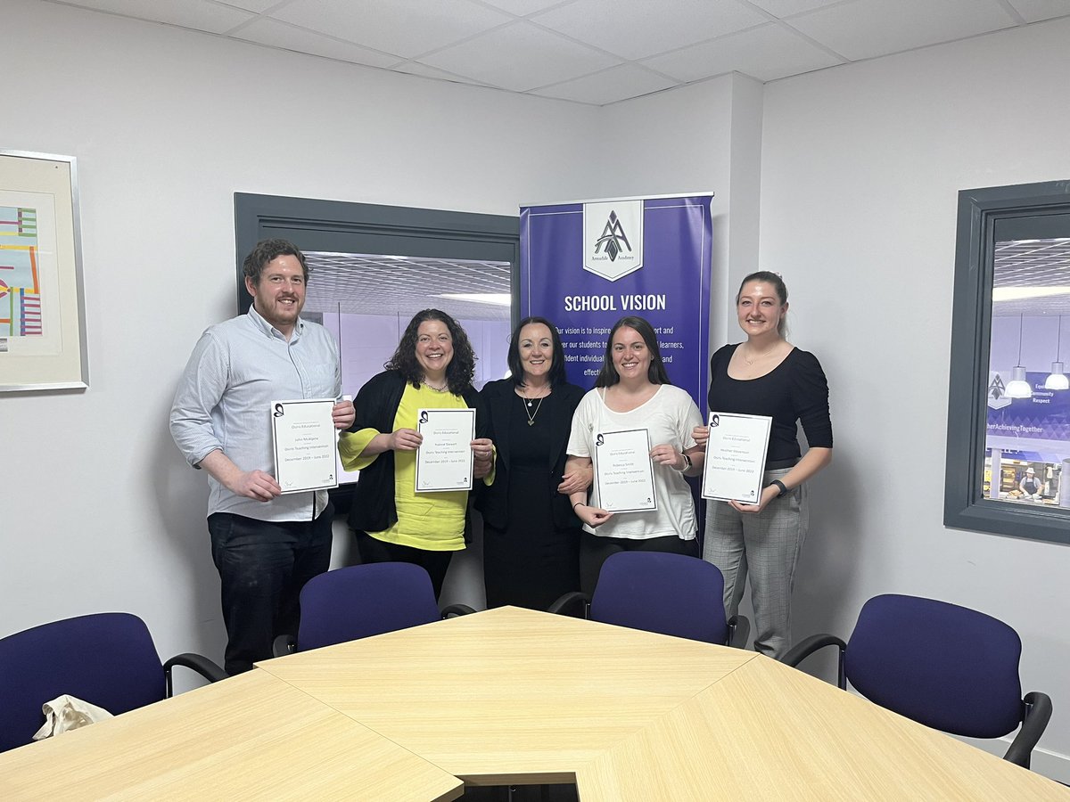 Some of our OTI participants receiving their certificates as part of our celebration event. A rich professional learning experience which received really positive feedback from staff. Thanks to <a href="/inspireandtrain/">Dr Liz Henning</a> for all her efforts <a href="/ArmadaleAcademy/">Armadale Academy</a>