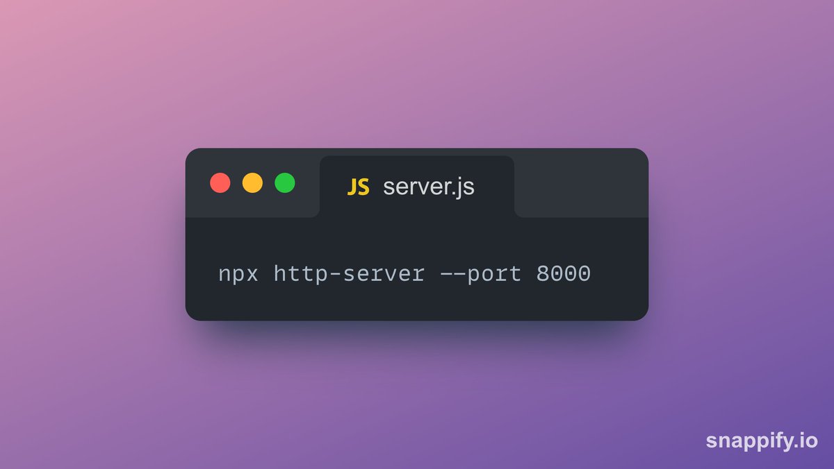 PrasoonPratham's tweet image. TIL; you can create a simple server with JavaScript using this one line command.