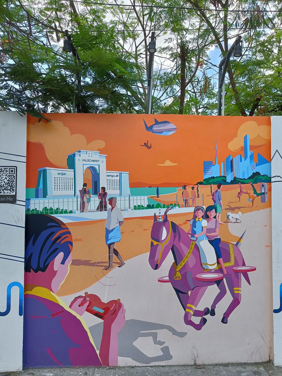 sowmiyashok's tweet photo. Superb stuff on the walls opposite MGR Janaki College :) https://t.co/DB3uLExQo6
