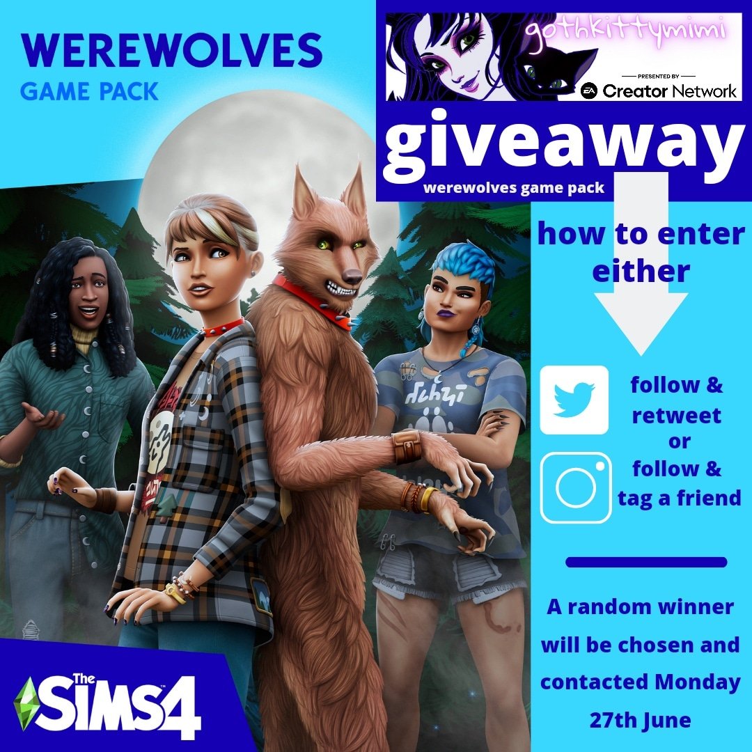 #SIMS4 #Werewolves GIVEAWAY ! Good luck everyone 💜 to enter check out the info below, Thank you EA for making this possible