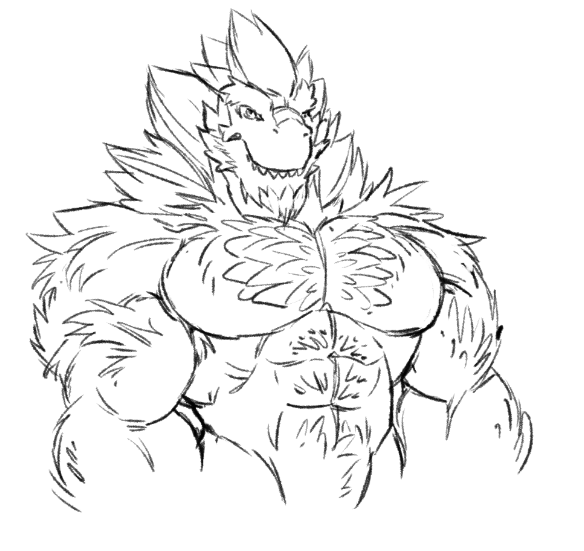 Spedumon On Twitter A Quick Sketch Of A Hairy Feathery Daddy T Rex