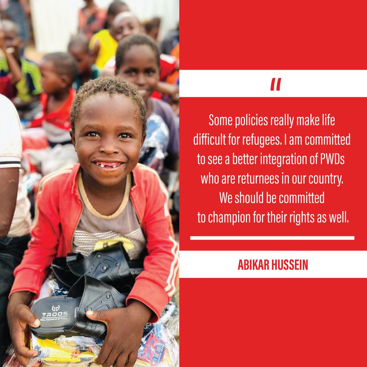 abikarsalba's tweet photo. Some policies really make life difficult for #refugees. I am committed to see a better integration of persons with disabilities who are returnees in our country. We should be committed to champion for their rights as well. #LeaveNoOneBehind @MoHADM_Somalia @UNHCRSom @hon_khadija https://t.co/eOWCerFMD1
