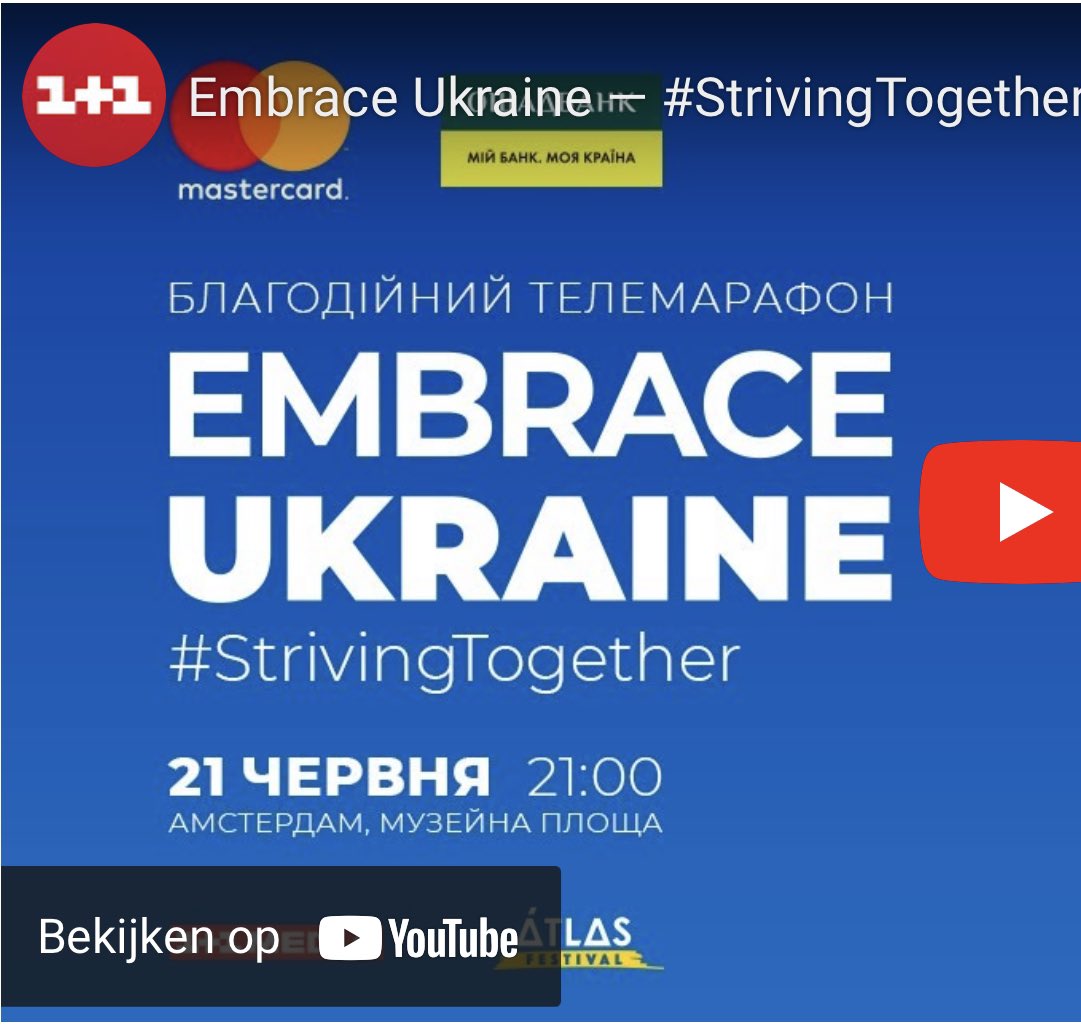 igmverkuijlen's tweet photo. Morgen, dinsdag 21 juni, speciaal concert in Amsterdam 🎶🇺🇦
Gratis te bezoeken op het Museumplein vanaf 20.00 uur. En ook live te volgen via YouTube

#StrivingTogether https://t.co/dbzJShW3zF