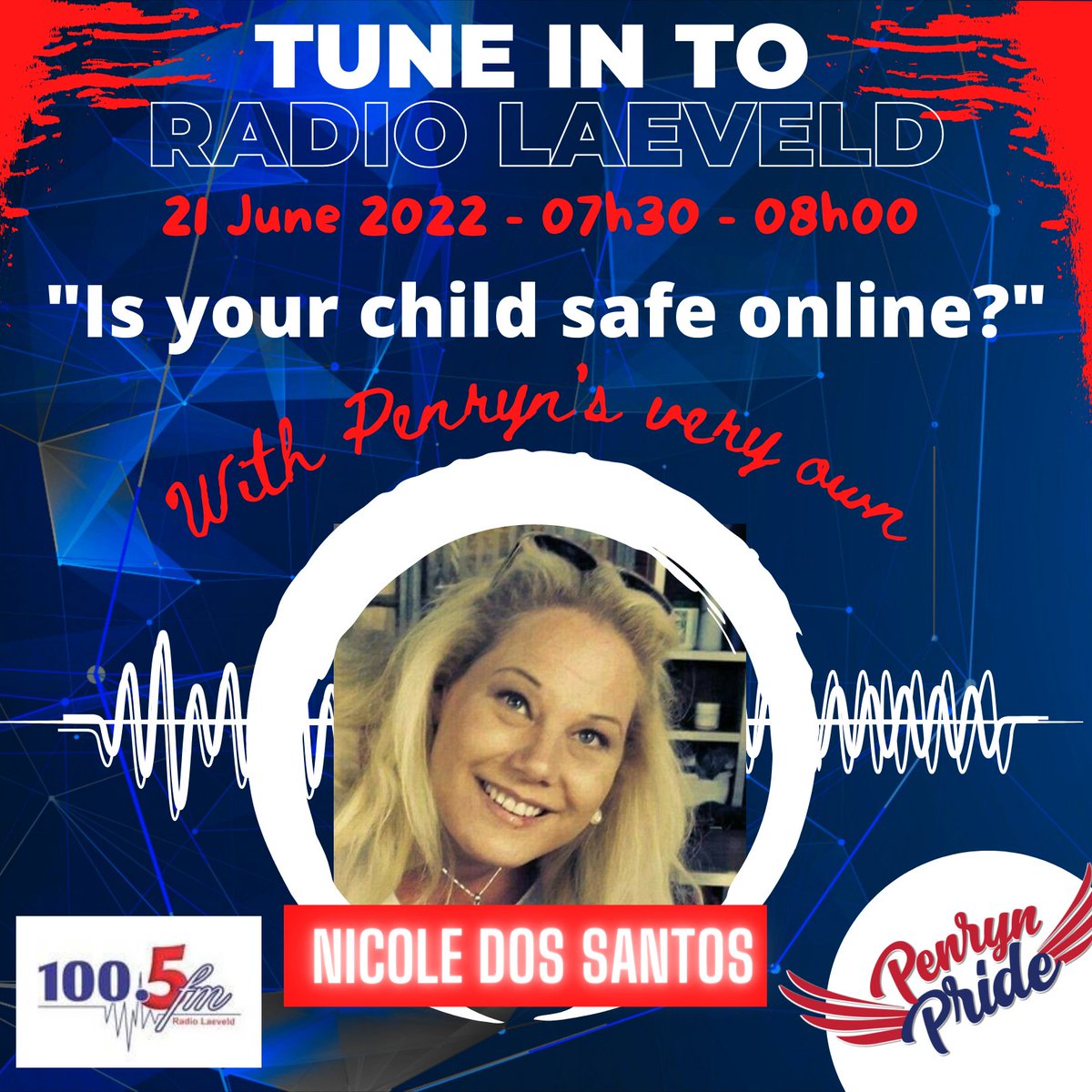 "Is your child safe online?" 
📢 Tune in to Radio Laeveld tomorrow morning between 07h30 - 08h00 with our very own, Mrs Nicole Dos Santos, as she shares crucial tips about protecting your family online.

#penrynpride #oneandall