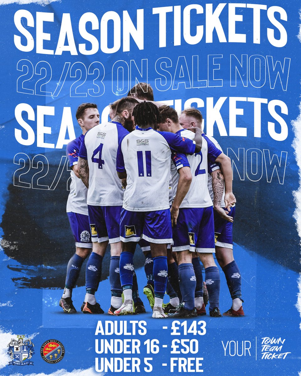 buryfc_women's tweet photo. ⚪️🔵 Have you got yours yet? ⚪️🔵

Start off your #MondayMorning with a season ticket for 2022/23! ⚽️

https://t.co/jygfsCOD2b

🔜Order before 1st July to secure your recycled plastic, season card 💳

#YourTown #YourTeam #YourTicket https://t.co/0WOg5WMbth