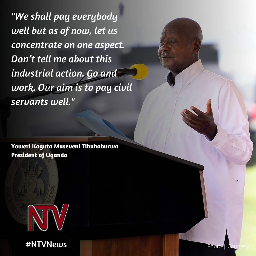 ntvuganda's tweet photo. President Museveni has asked the teachers to call off the industrial action, saying government is committed to honouring salary enhancement in a phased manner #NTVNews 

LINK: https://t.co/AbA4wyNdwC https://t.co/3YWa0R3WmT