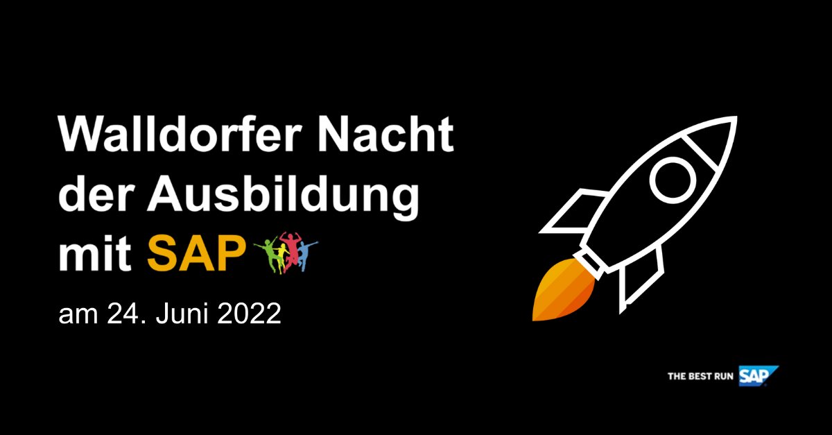 Erfahrt bei der Walldorfer #NachtDerAusbildung am 24. Juni, 17-22 Uhr alles über die zahlreichen Studien- und Ausbildungsmöglichkeiten bei #SAP – der Weltmarktführer für Unternehmenssoftware.

➡️ Startet eure Zukunft bei SAP! lnkd.in/egPM6dx6

#DualesStudium #ITkarriere